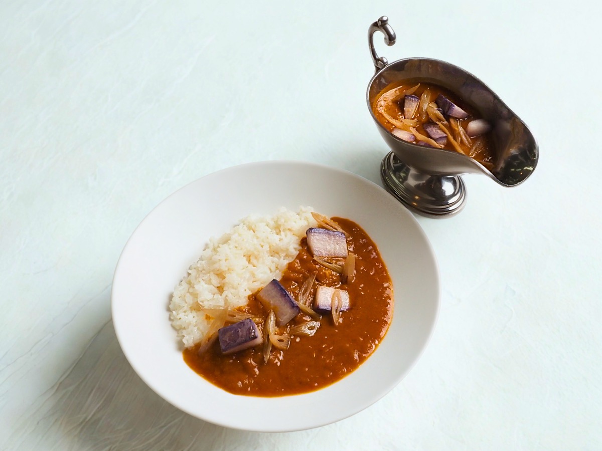 フキと紫大根のアリさんカレー